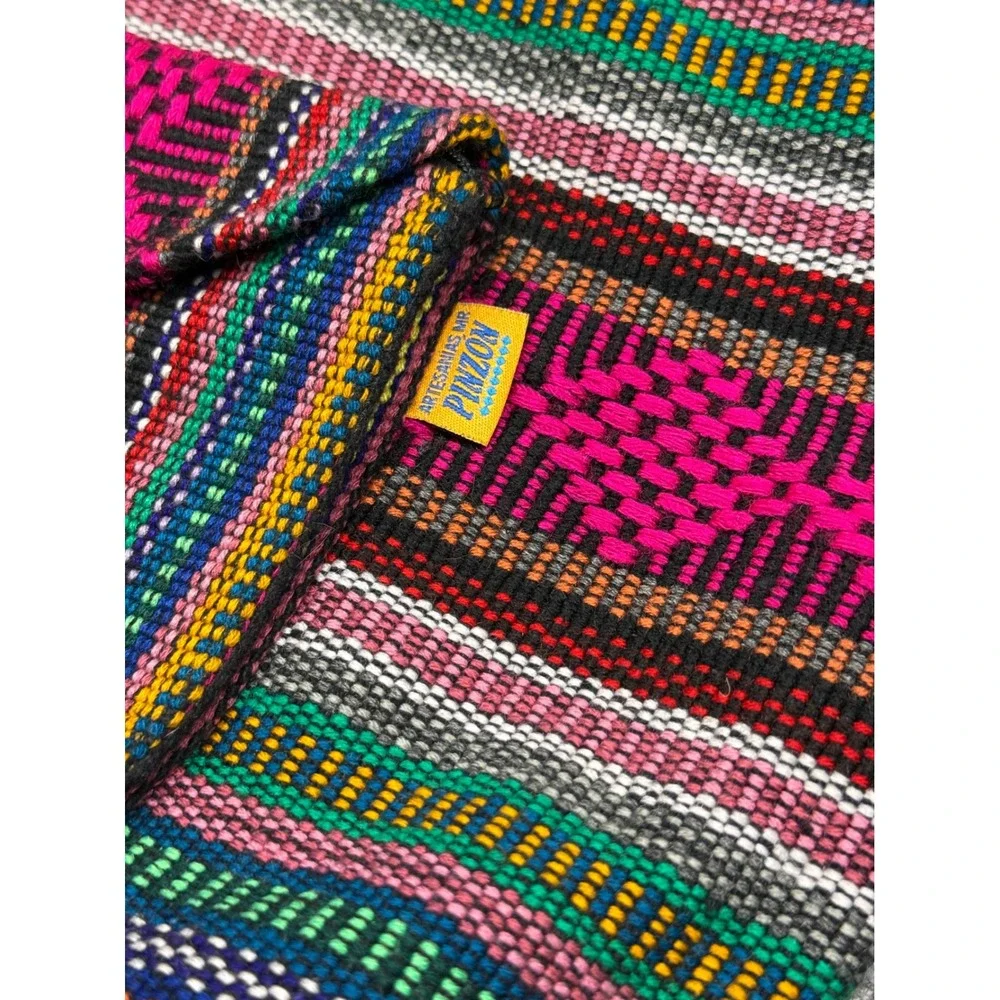 Artesanias MR Pinzon Woven Mexican‎ Backpack Multi Color Striped Boho Bag Emisa